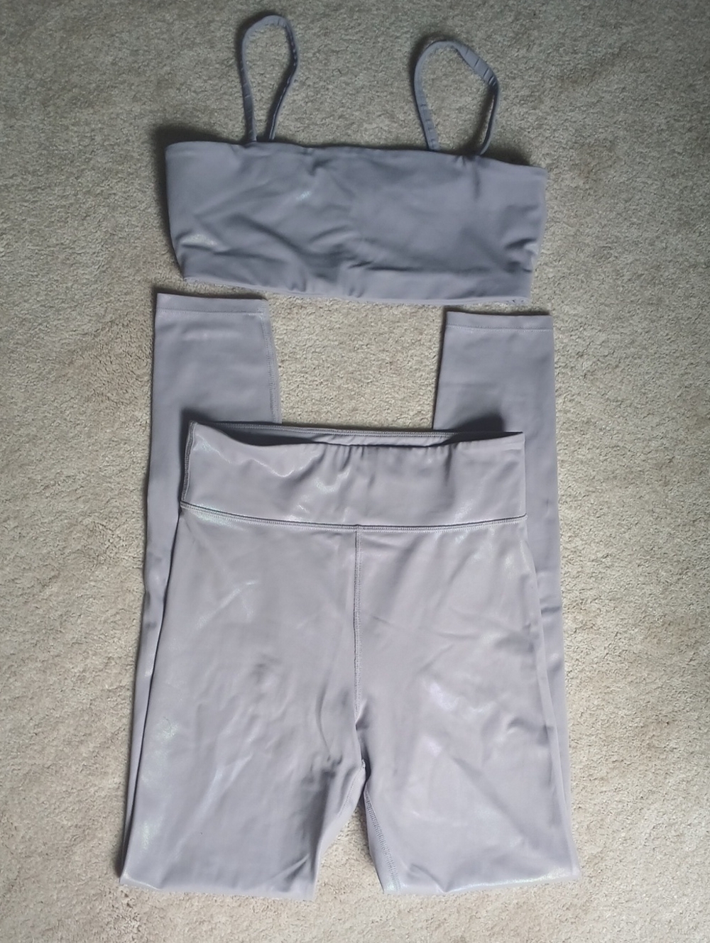 Carbon38 High Rise Legging & Sports Bra Set Muted Lavender Colorway